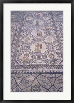 Framed Abduction of Hylas Mosaic on Floor of an Ancient Roman Building, Morocco Print