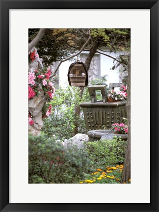 Framed Caged Songbird Hangs in Administrator&#39;s Garden, Suzhou, Jiangsu Province, China Print