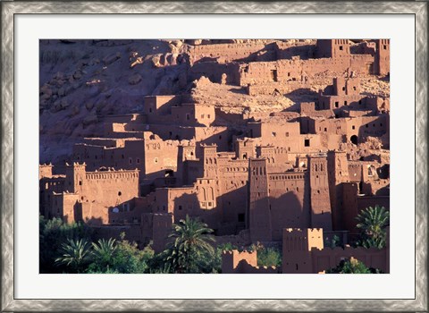 Framed Ait Benhaddou Ksour (Fortified Village) with Pise (Mud Brick) Houses, Morocco Print