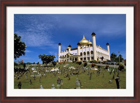 Framed Gilded dome, architecture of Brunei, Asia Print