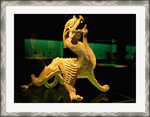 Framed China, Shanghai, Bixie Mythical Beast Statue Print
