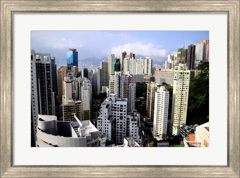 Framed Apartment Buildings of Causeway Bay District, Hong Kong, China Print