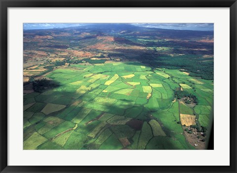 Framed Aerial View of Fields in Northern Madagascar Print