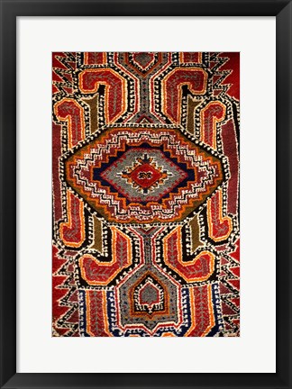 Framed Colorful Rug Artwork, Casablanca, Morocco Print