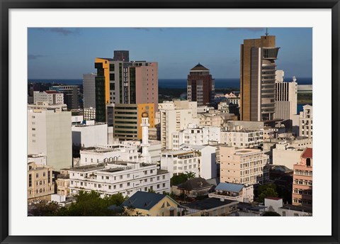 Framed City view from Fort Adelaide, Port Louis, Mauritius Print