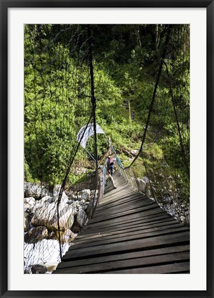 Framed Hiking, Kurt Shafer Bridge, Uganda Print