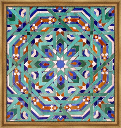 Framed Hassan II Mosque Mosaic, Casablanca Print