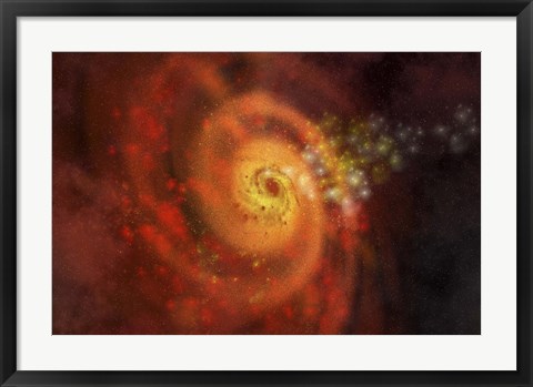Framed Stars and gases make up a beautiful spiral galaxy Print