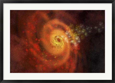 Framed Stars and gases make up a beautiful spiral galaxy Print