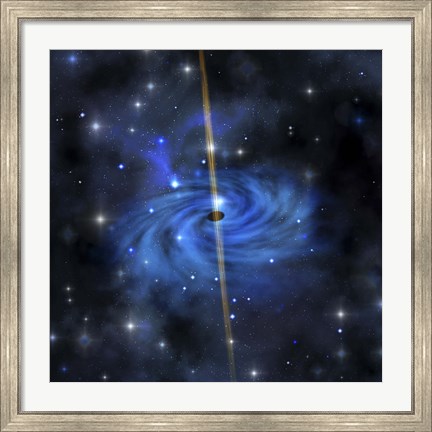 Framed dense star cluster forms this galaxy out in space Print