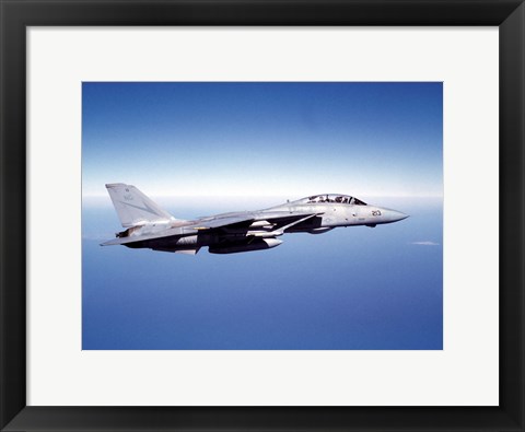 Framed F-14A Tomcat in flight above the Pacific Ocean Print