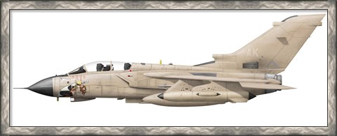 Framed Illustration of a Panavia Tornado GR1 with Gulf War markings Print