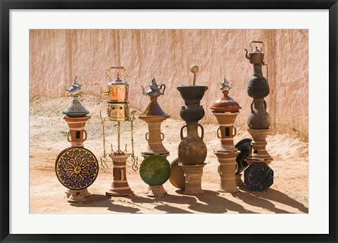 Framed Moroccan vases, Todra Gorge Area, Tinerhir, Morocco Print