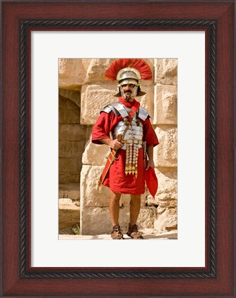 Framed Jordan, Jerash, Reenactor, Roman soldier portrait Print
