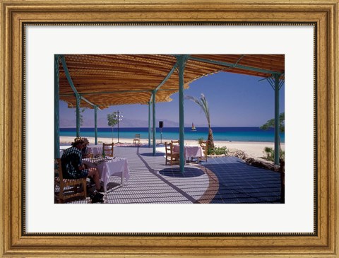 Framed Hotel Coral Hilton Restaurant on the Red Sea, Egypt Print