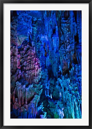 Framed Ludi Cave, limestone cave formation, Guangxi, China Print