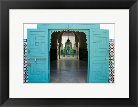 Framed Morocco, Islamic law courts, tile walls, door Print