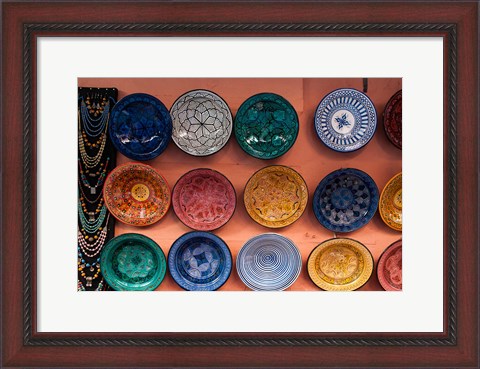 Framed Pottery, Traditional craft, Marrakech, Morocco Print