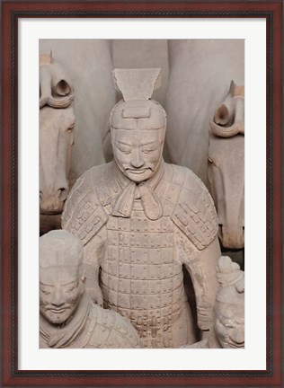 Framed Qin Terra Cotta Warrior, Xian, China Print