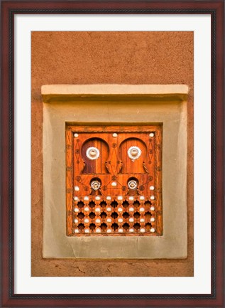 Framed Ornate Detail of a Wooden Window, Djenne, Mali Print