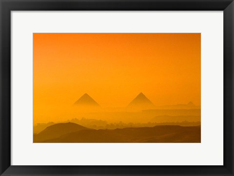 Framed Pyramids at Giza, Khafre, Menkaure, Giza Plateau, Egypt Print