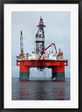 Framed Oil Rig, Walvis Bay, Namibia, Africa. Print