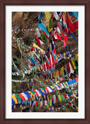 Framed Prayer Flags, Thimphu, Bhutan Print