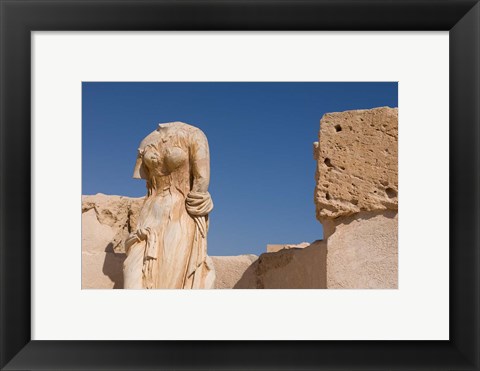 Framed Headless Statue, Sabratha Roman Site, Tripolitania, Libya Print
