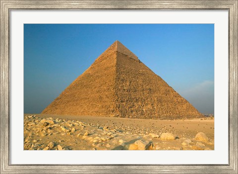 Framed Pyramids of Giza, the Nile, Cairo, Egypt Print