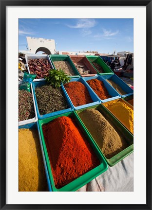 Framed Spice market, Douz, Sahara Desert, Tunisia Print