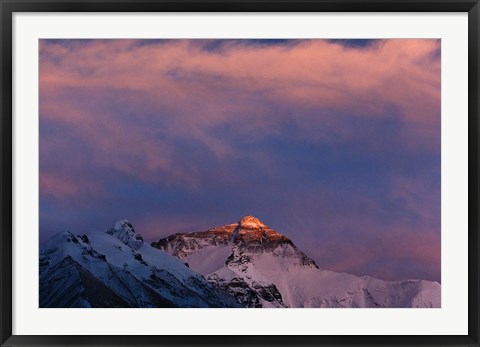 Framed Sunset on Mt. Everest, Tibet, China Print