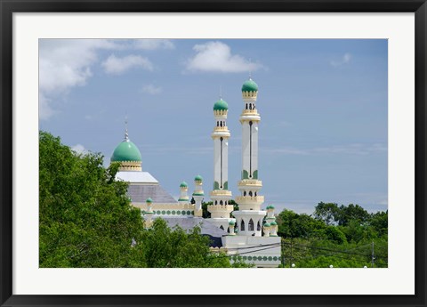 Framed Water Village Mosque, Bandar Seri Begawan, Darussalam, Brunei, Borneo Print