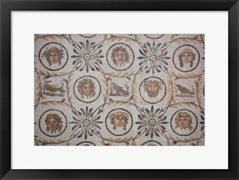 Framed Tunisia, El Jem, El Jem Museum, Roman-era mosaic Print