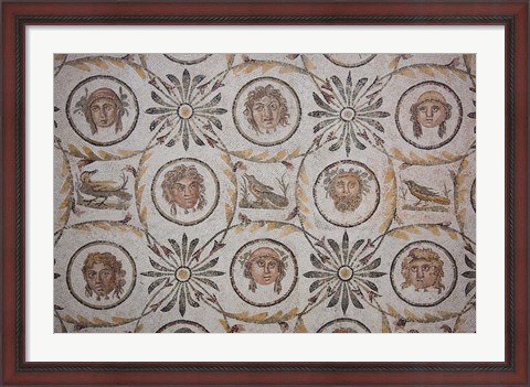 Framed Tunisia, El Jem, El Jem Museum, Roman-era mosaic Print