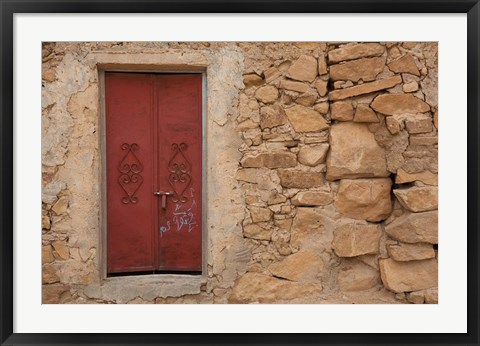 Framed Tunisia, Ksour Area, Ezzahra, village doorway Print