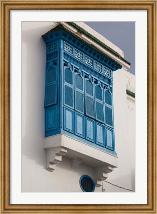 Framed Tunisia, Sidi Bou Said, building detail Print