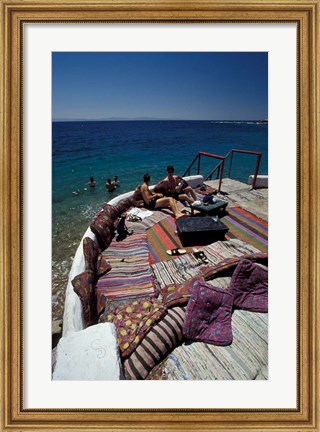 Framed Village Cafe and Terrace on the Red Sea, Egypt Print