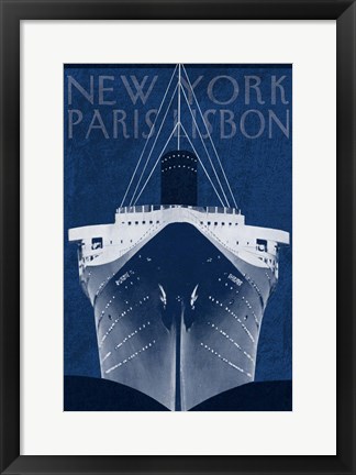 Framed Passage Atlantique Blueprint Print