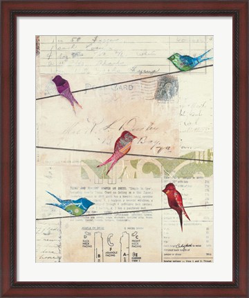 Framed Birds on a Wire no Border Print