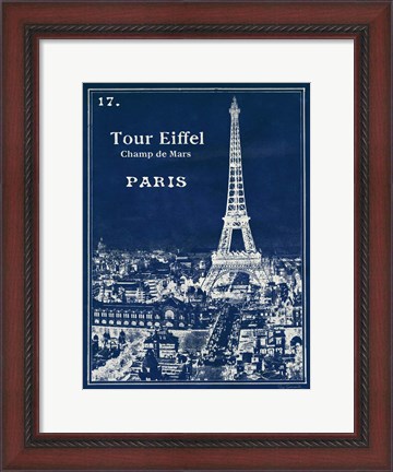 Framed Blueprint Eiffel Tower Print