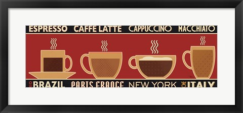 Framed Deco Coffee Panel I Print