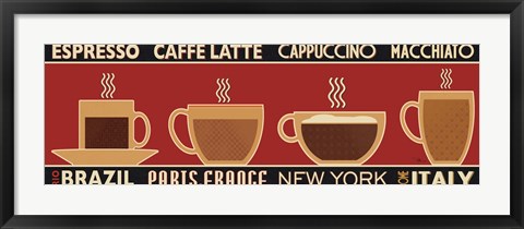 Framed Deco Coffee Panel I Print