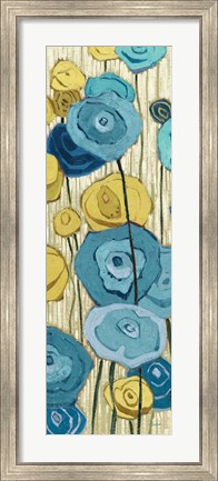 Framed Lemongrass in Blue Panel II Print