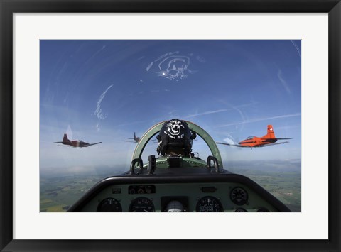 Framed cockpit view of PC-7 turboprop Print