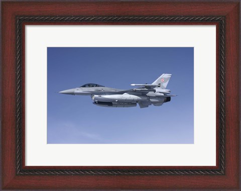 Framed F-16 Fighting Falcon of the Polish Air Force Print