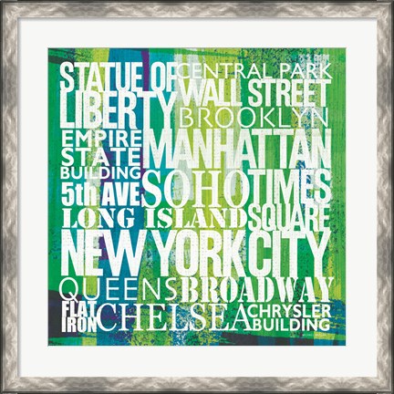 Framed New York City Life Patterns I Print