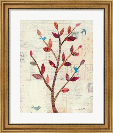 Framed Red Leaf Tree no Border Print