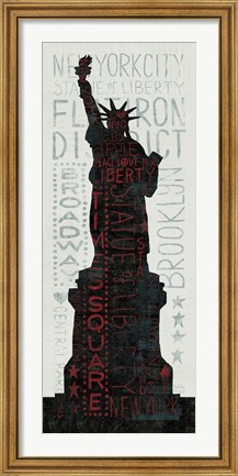 Framed Statue of Liberty - Red Print