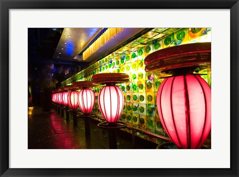 Framed China, Shanghai. Bar, Xin Tian Di district. Print
