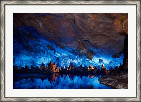Framed China, Guilin, Reed Flute Cave natural formations Print